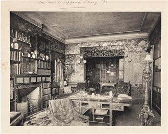 (HOME INTERIORS & DESIGN) A selection of four photographs showing the elaborate decorative arts features of the hall, library (2), and